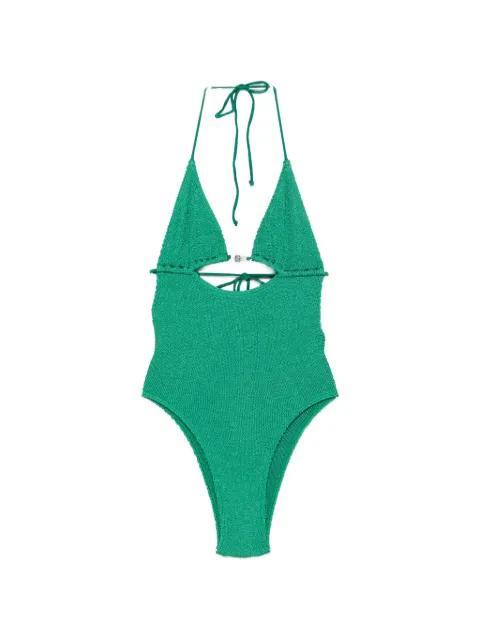 bead-embellished swimsuit by BOND-EYE