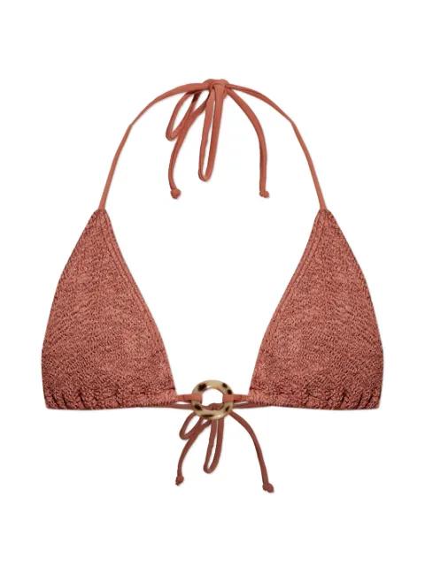 crinkle-effect ring-detail bikini top by BOND-EYE