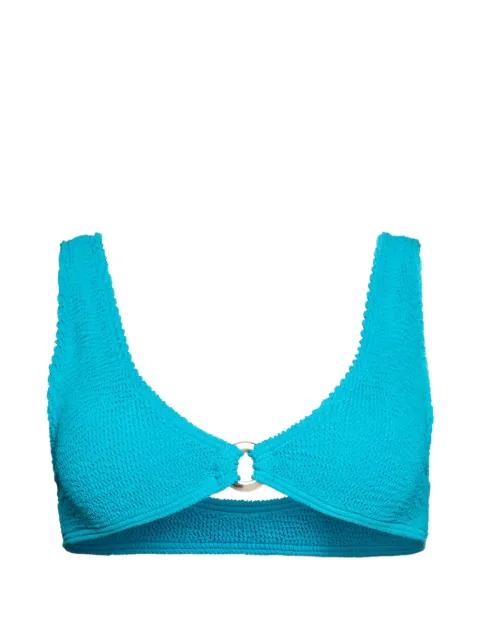 ring-detail textured bikini top by BOND-EYE