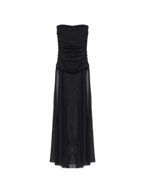 ruched bare maxi dress by BOND-EYE