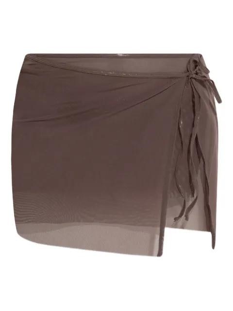 side-tie mesh skirt by BOND-EYE