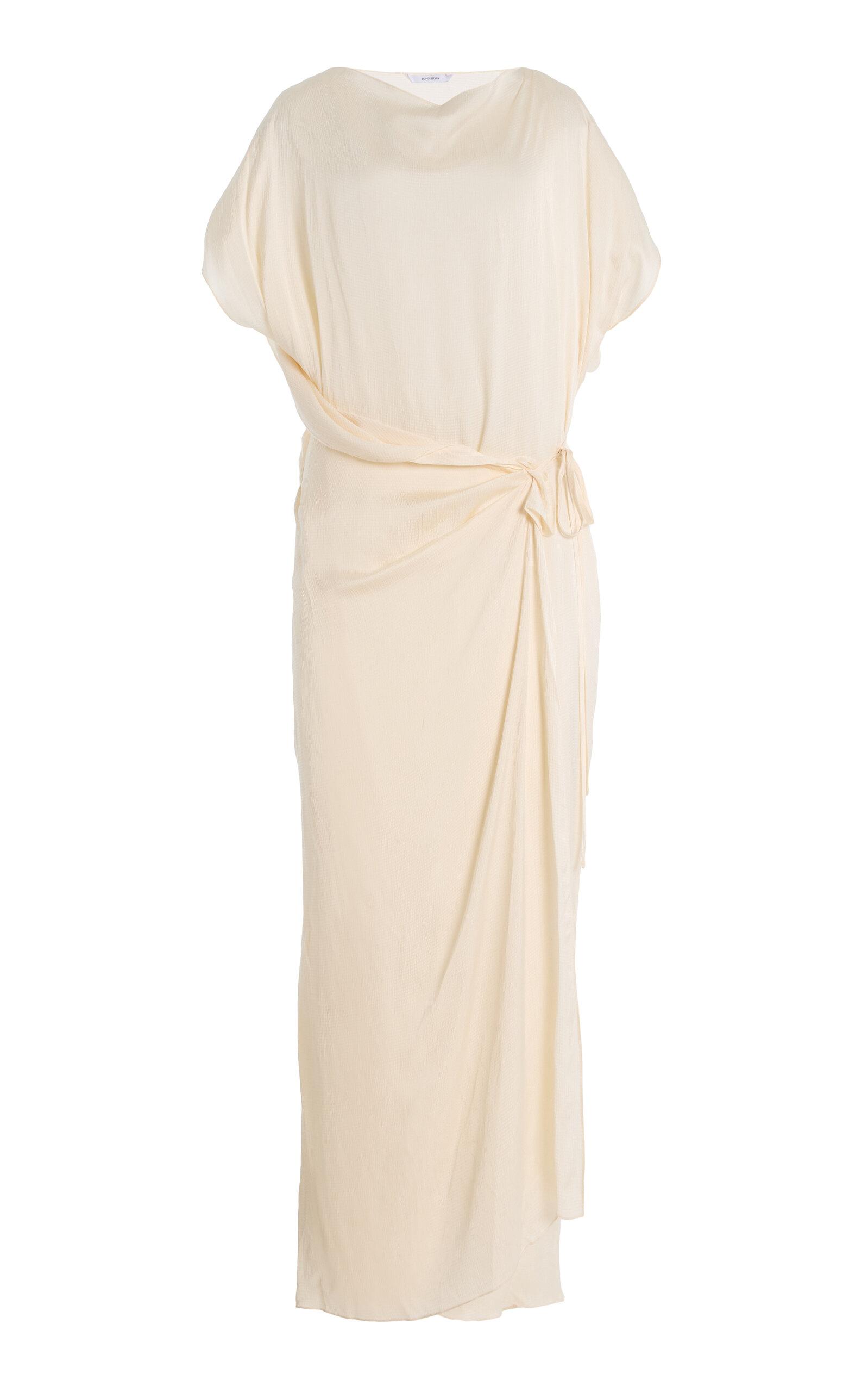 BONDI BORN Ardea Hammeredatin Maxi Wrap Dress - Moda Operandi by BONDI BORN