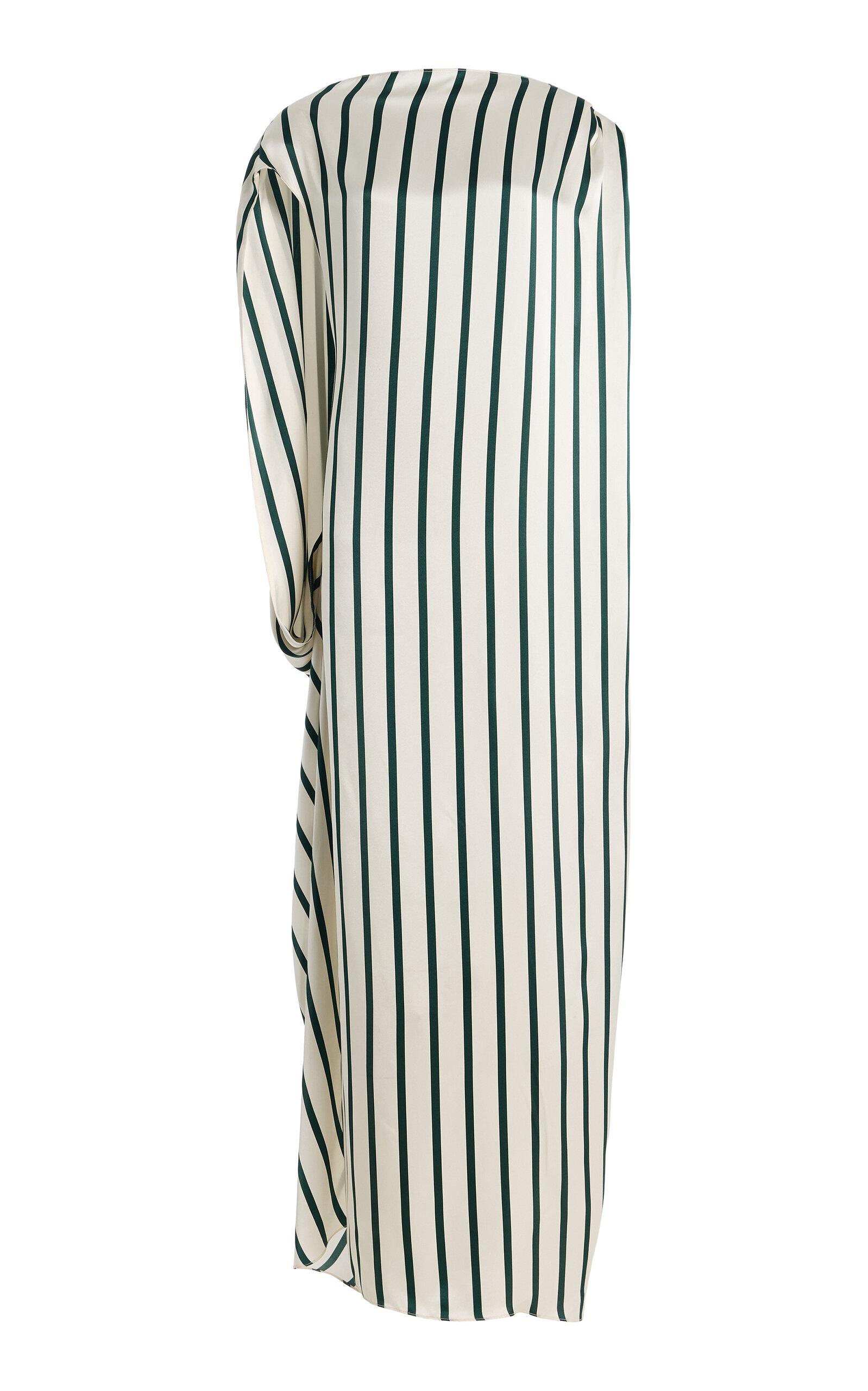 BONDI BORN Cannes Asymmetric Striped Silk Maxi Dress - Moda Operandi by BONDI BORN