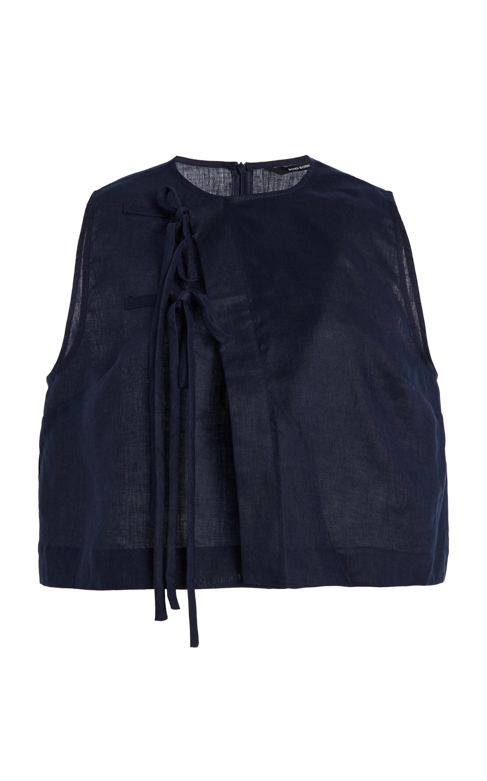 BONDI BORN Leiden Tie-Front Linen Top - Moda Operandi by BONDI BORN