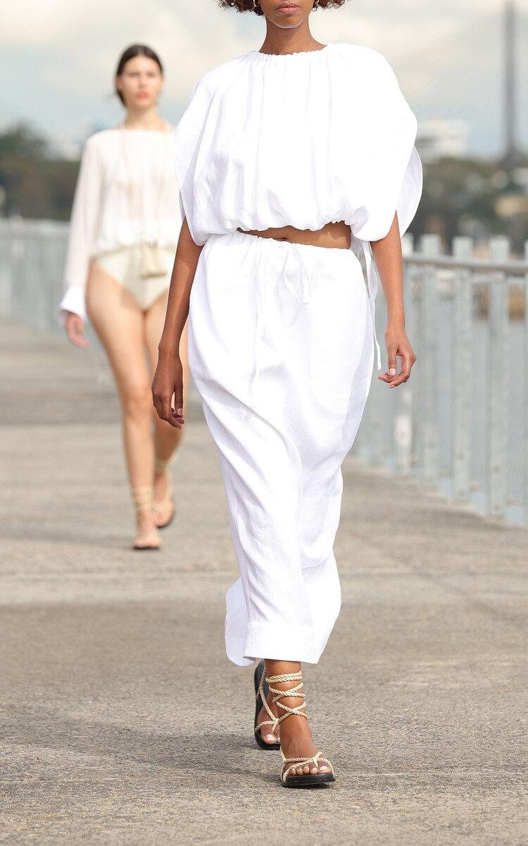 Delphi Organic Linen Cocoon Skirt by BONDI BORN