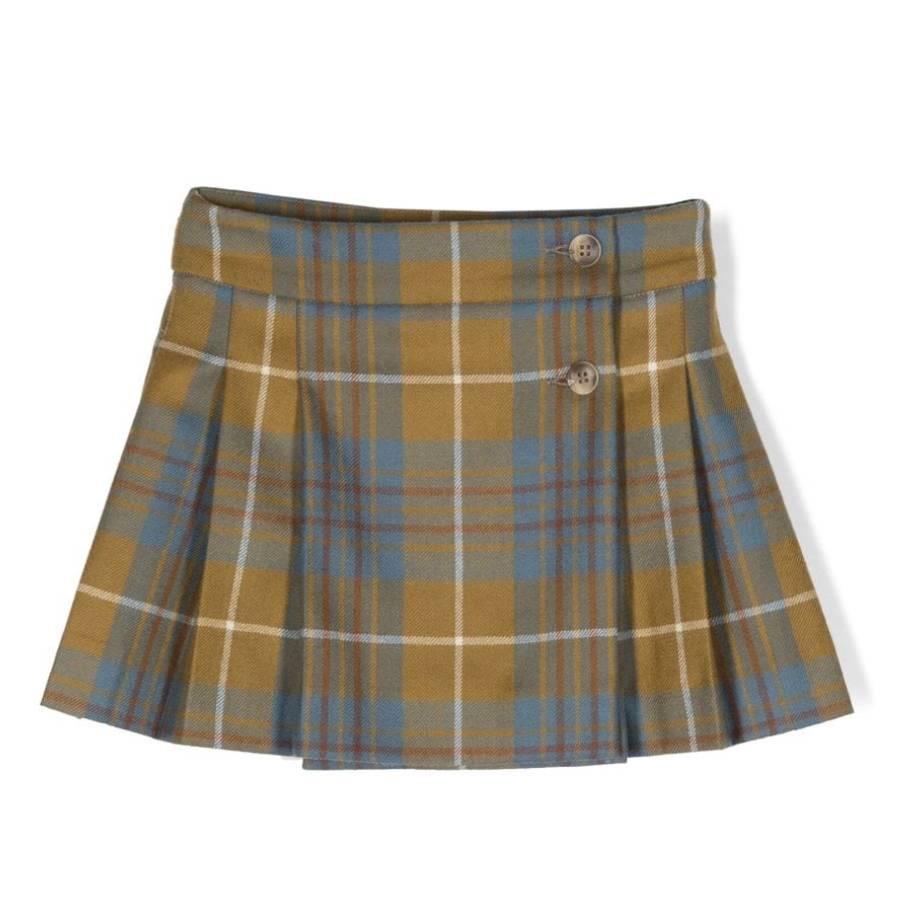 Bonpoint Kids Check Print Talissa Pleated Skirt by BONPOINT