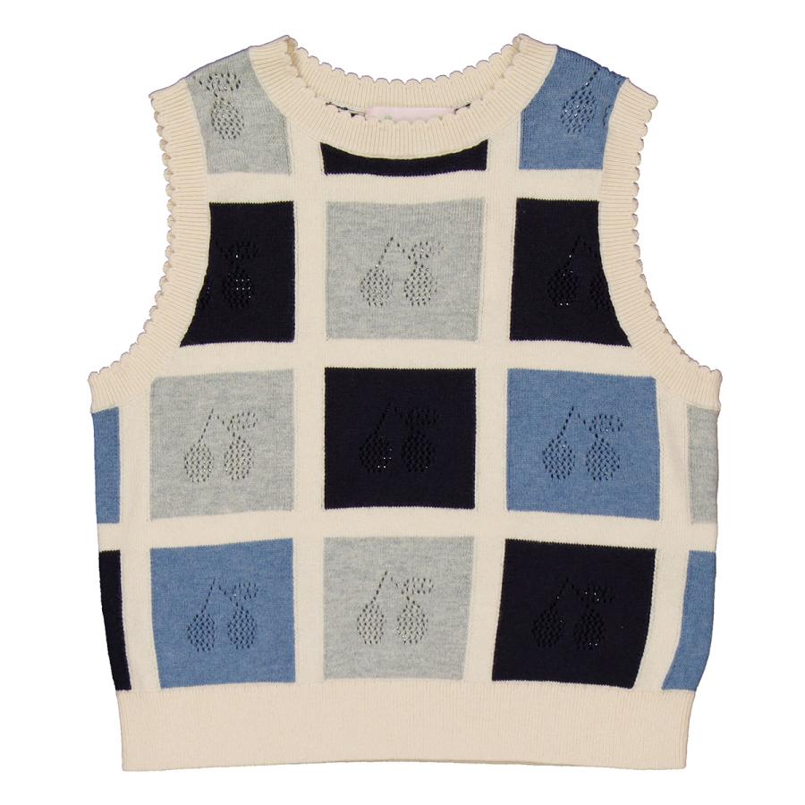 Bonpoint Kids Cherry Cotton & Cashmere Knit Vest by BONPOINT