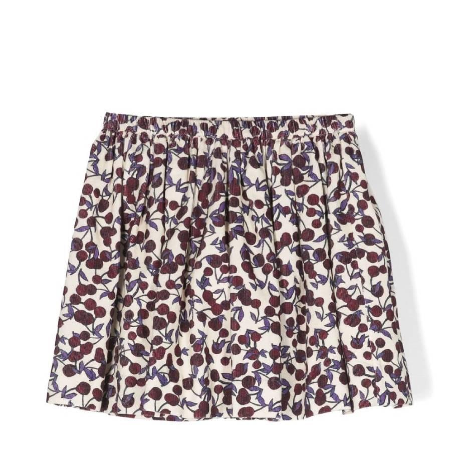 Bonpoint Kids Imprime Prune Cherry Print Corduroy Skirt by BONPOINT