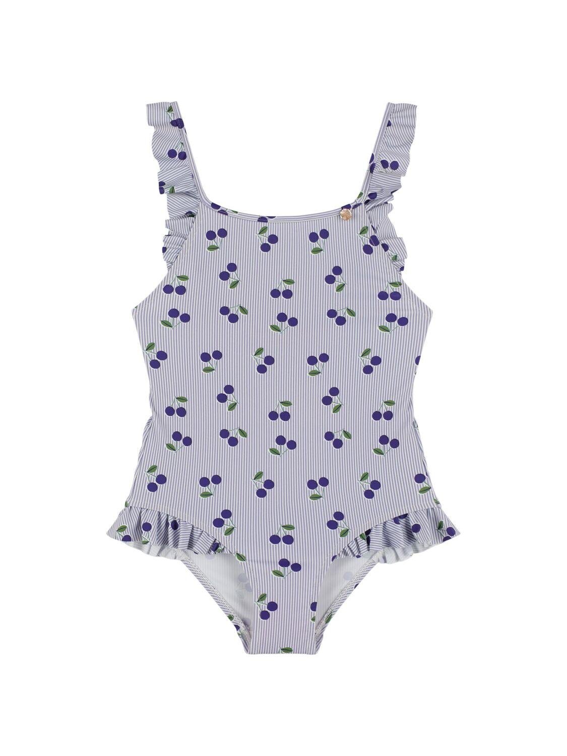 Cherry Print Tech One-piece Swimsuit by BONPOINT