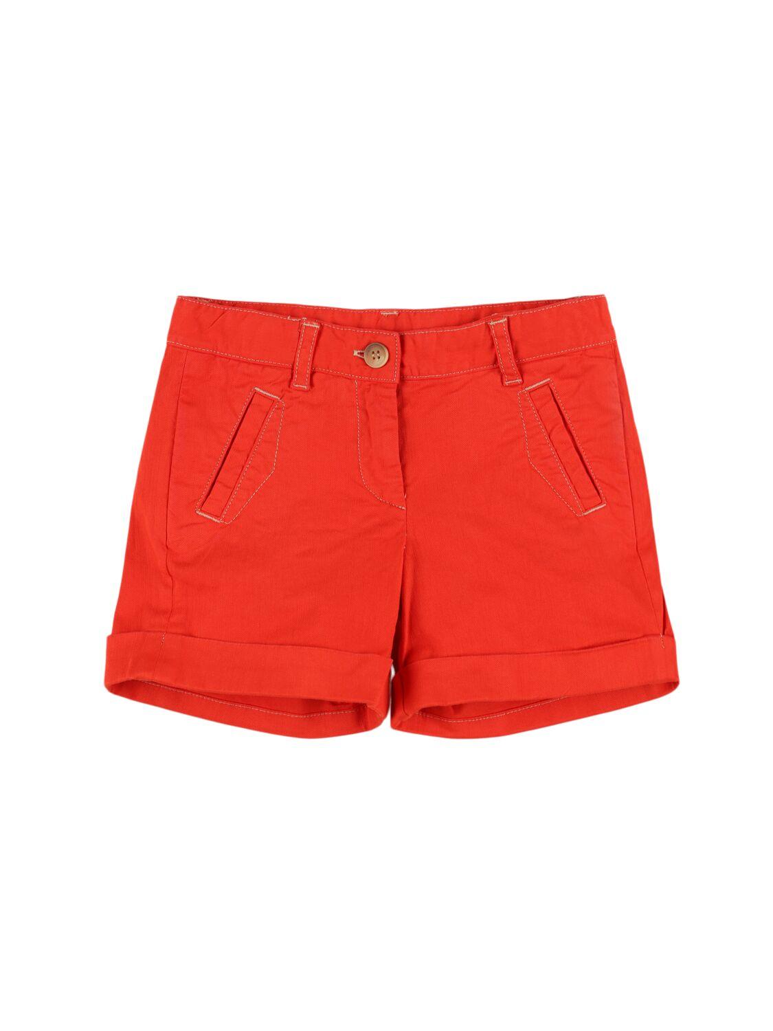 Cotton Blend Denim Shorts by BONPOINT