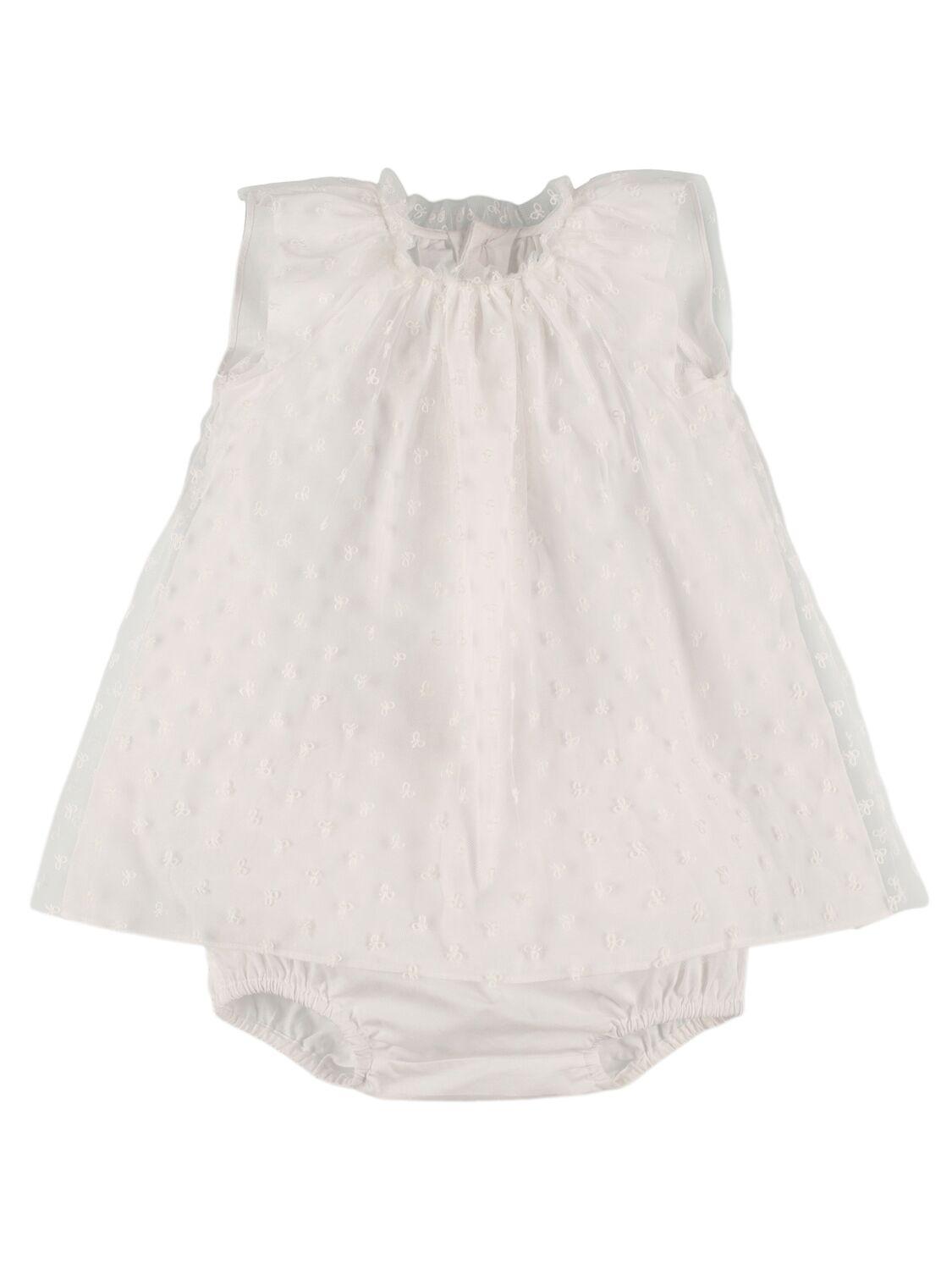 Cotton Blend Dress & Diaper Cover by BONPOINT