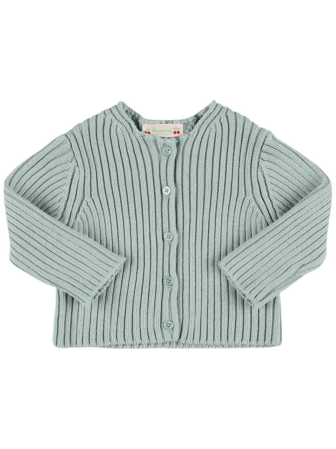 Cotton & Wool Knit Cardigan by BONPOINT