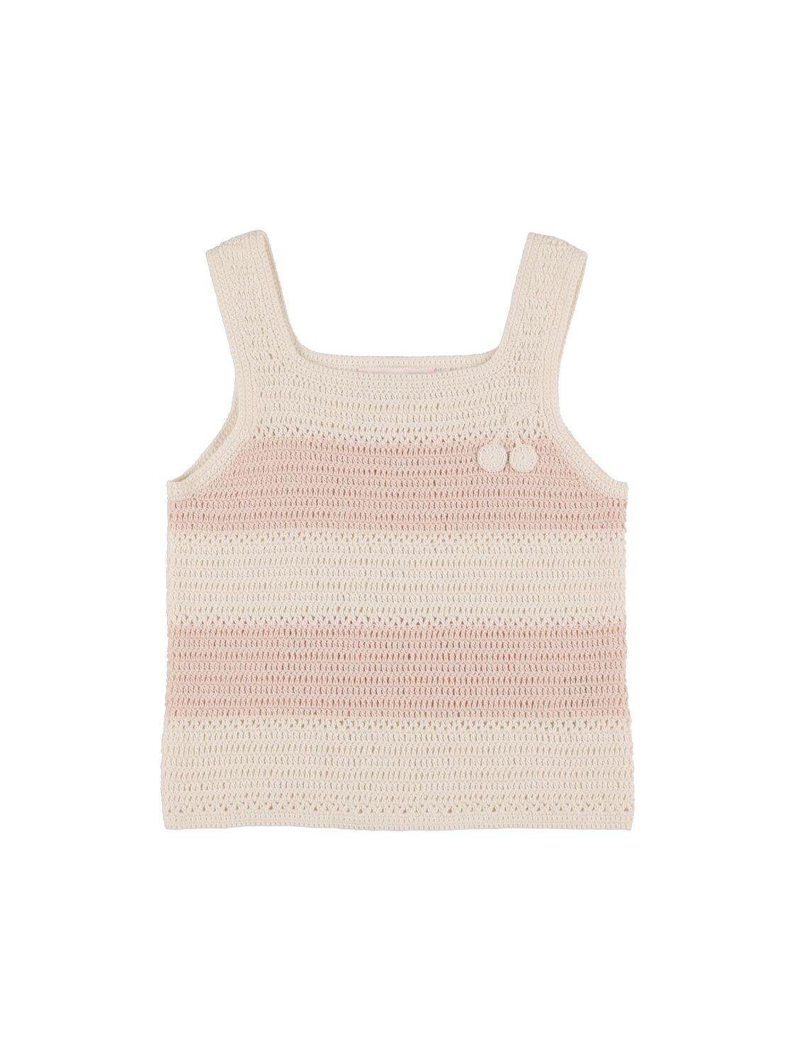 Hand-crocheted Cotton Crop Top by BONPOINT