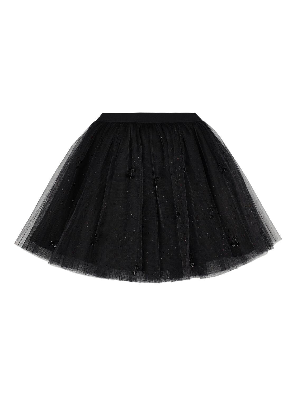 Pleated Poly Tulle Skirt by BONPOINT