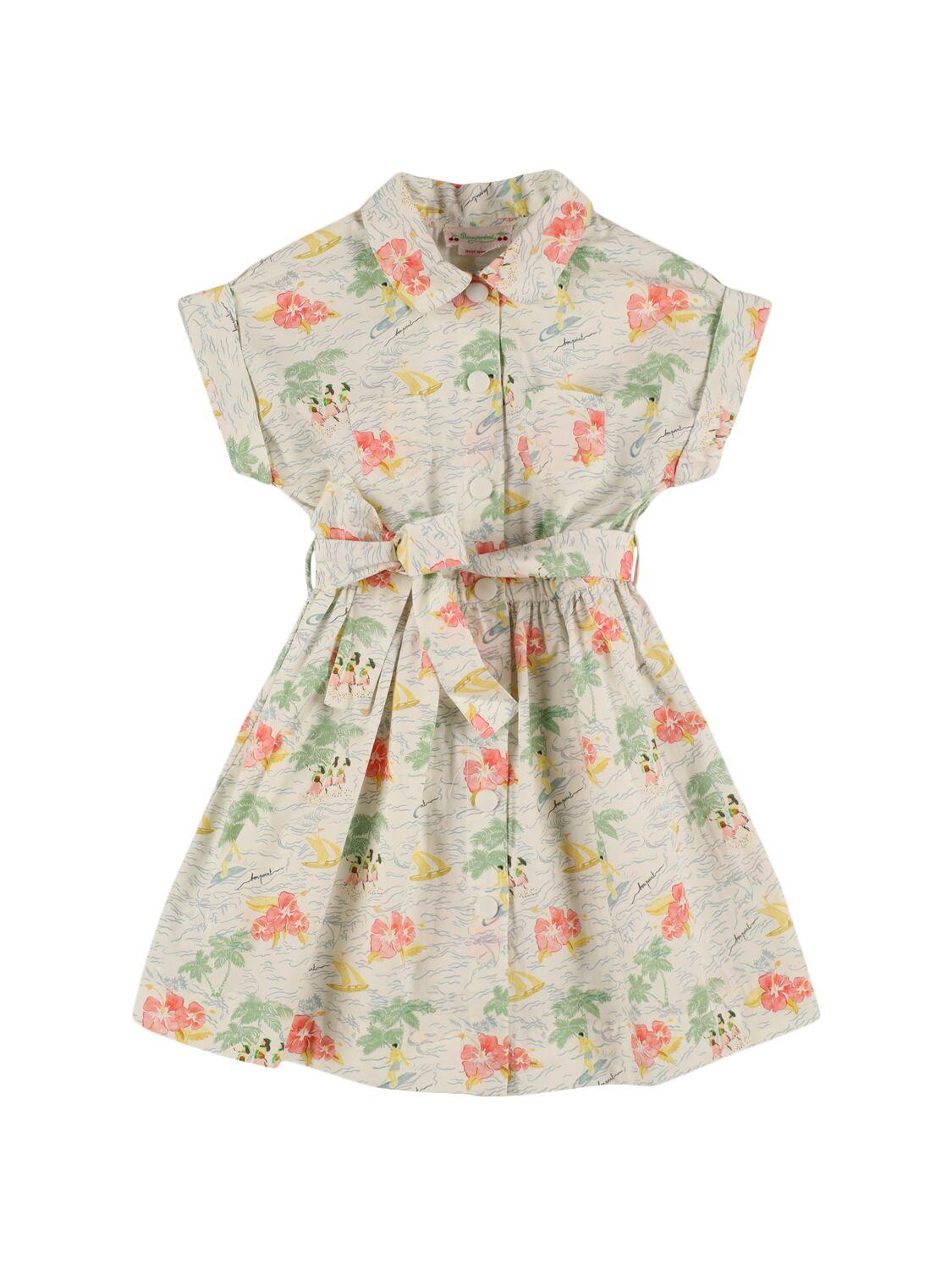 Printed Cotton Dress W/belt by BONPOINT