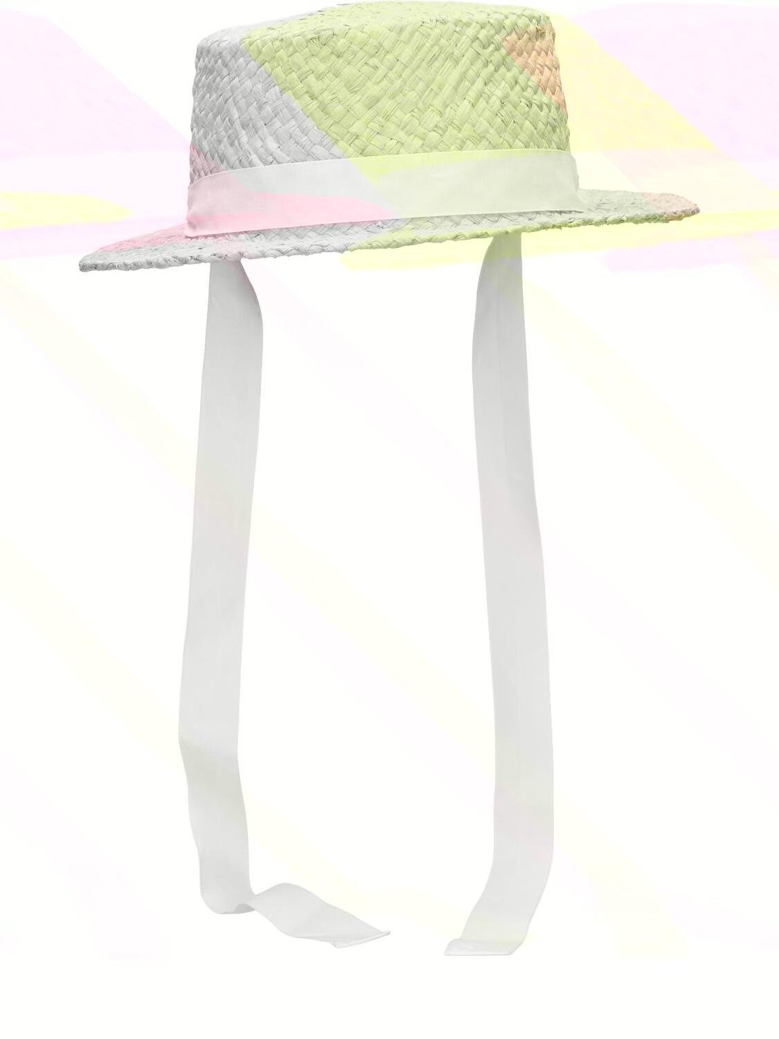 Rafia Bucket Hat W/ Straps by BONPOINT