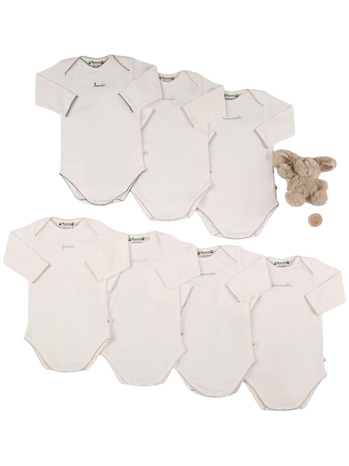 Set Of 7 Cotton Jersey Bodysuits by BONPOINT