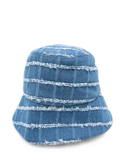check-pattern frayed bucket hat by BONSAI