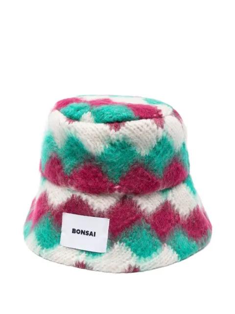 geometric-pattern bucket hat by BONSAI
