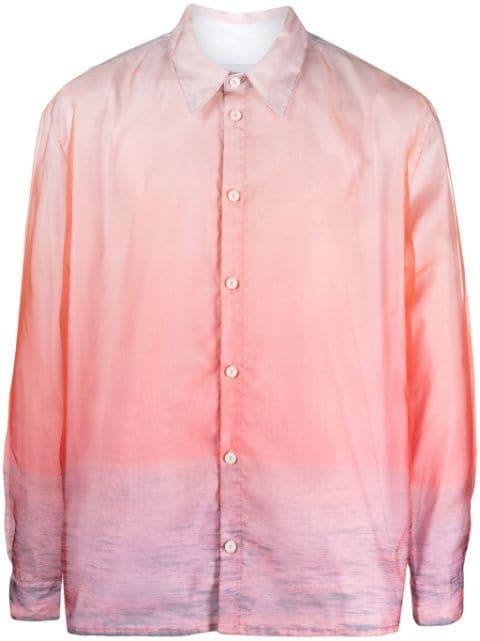 gradient-effect cotton shirt by BONSAI