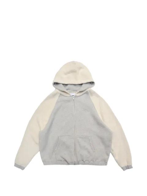 raglan-sleeve zip-up hoodie by BONSAI