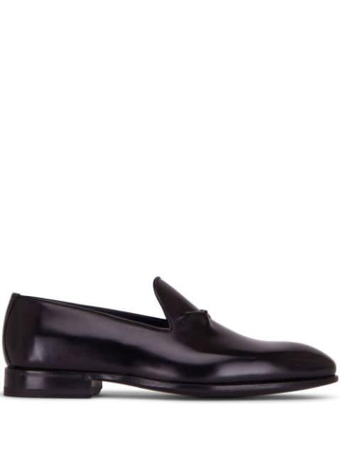 embossed-detail leather loafers by BONTONI