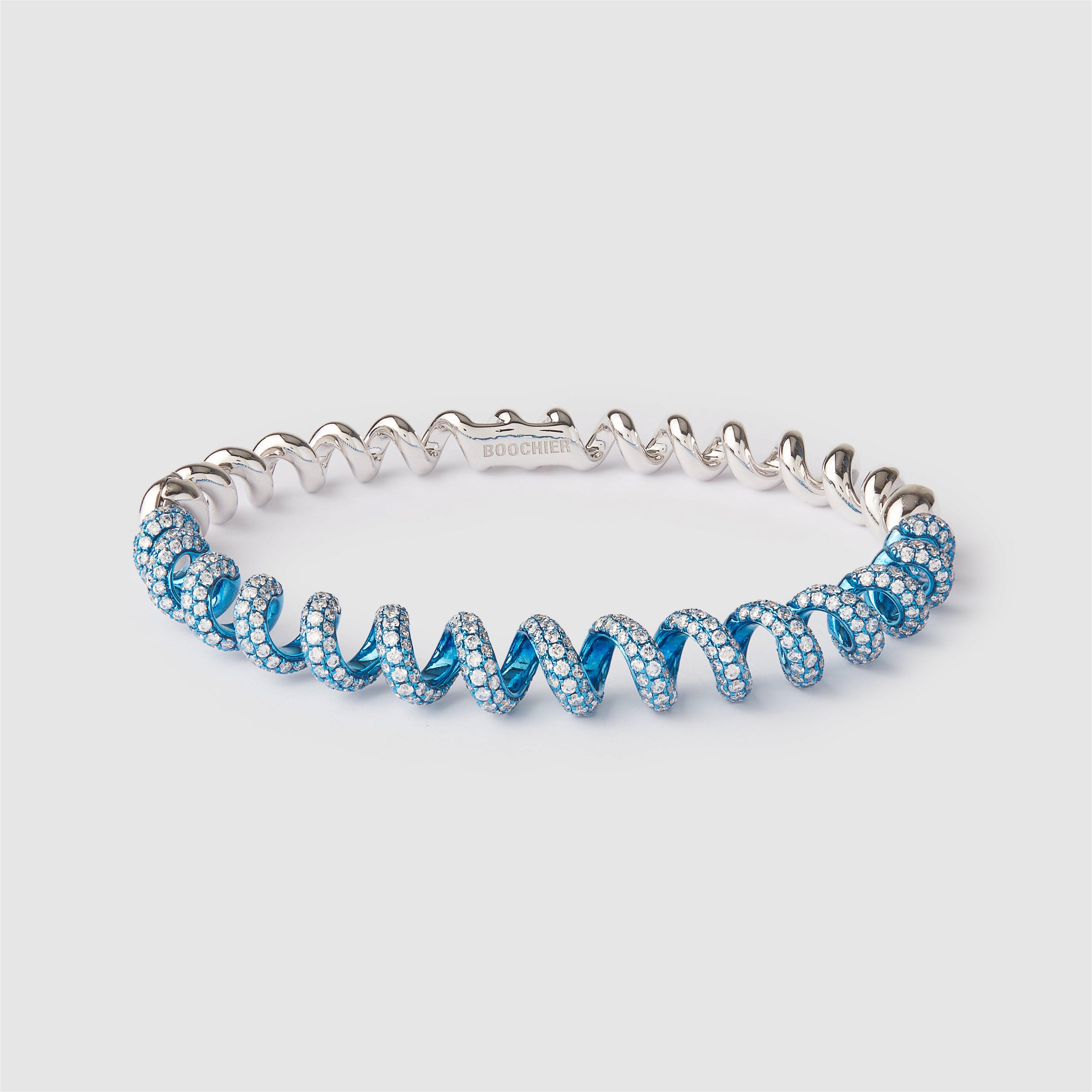 Boochier - Blue Diamond Slinkee Bangle by BOOCHIER