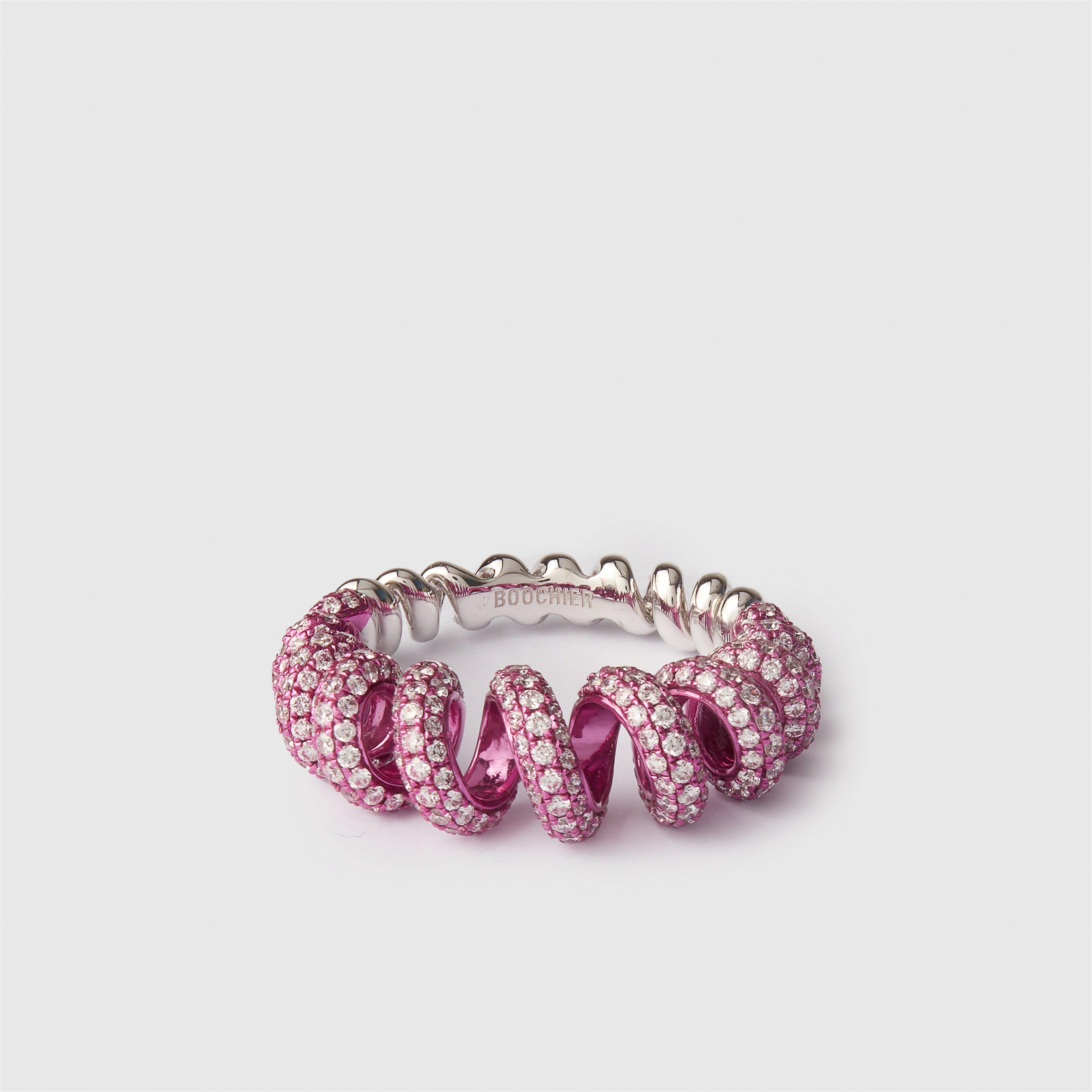 Boochier - L Pink Diamond Slinkee Ring by BOOCHIER