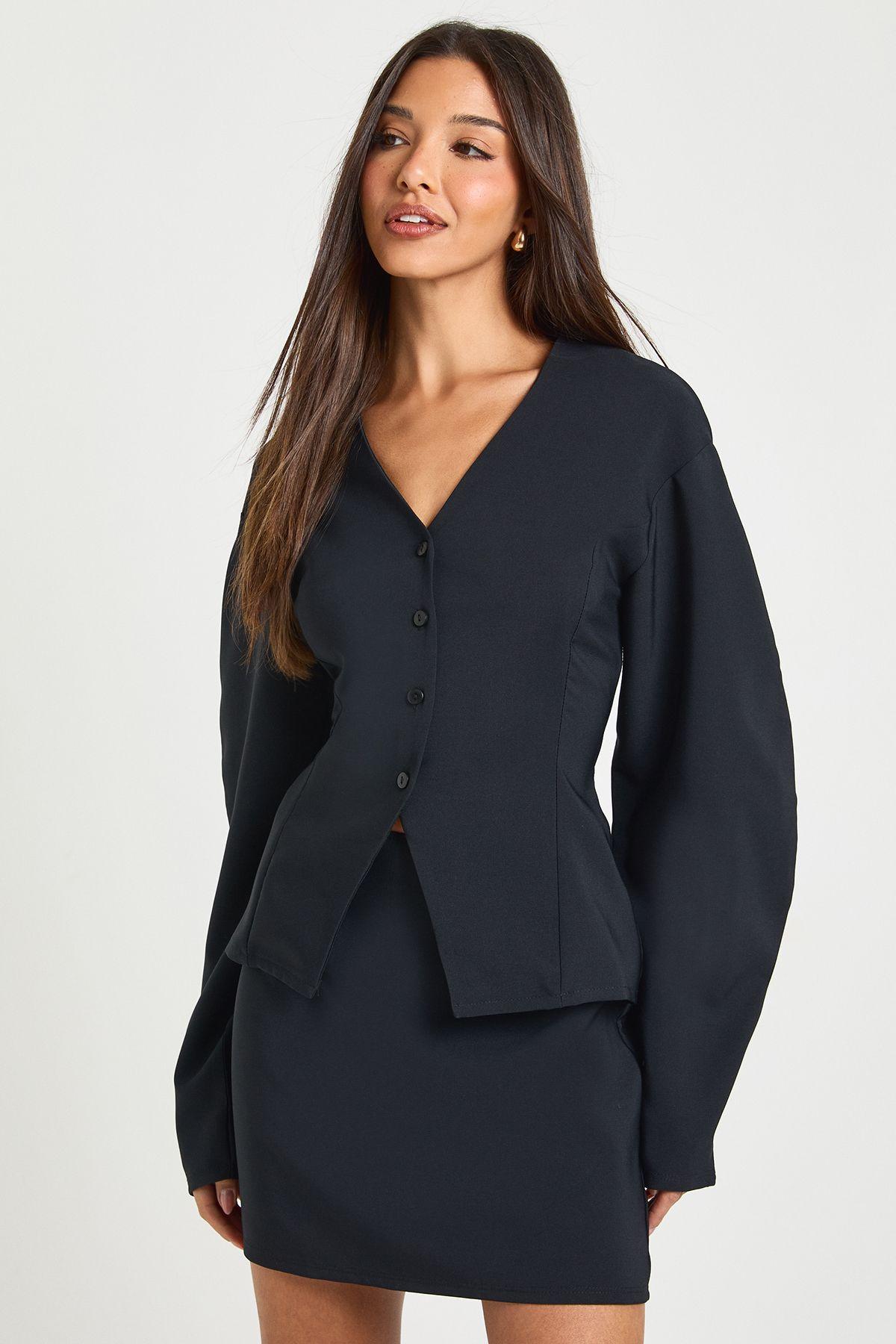 2 in 1 Barrel Sleeve Blazer Dress by BOOHOO