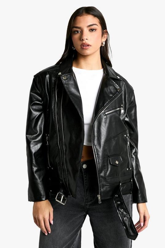 2 in 1 Oversized Biker Jacket by BOOHOO