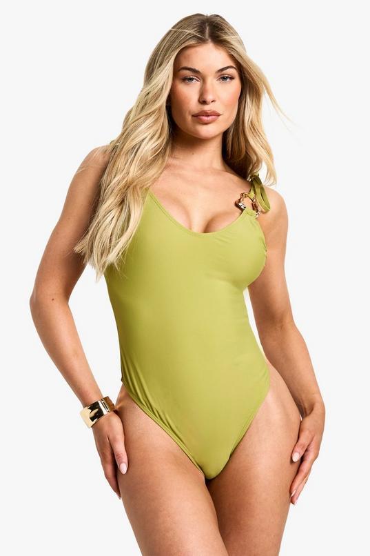 Abstract Trim Swimsuit by BOOHOO