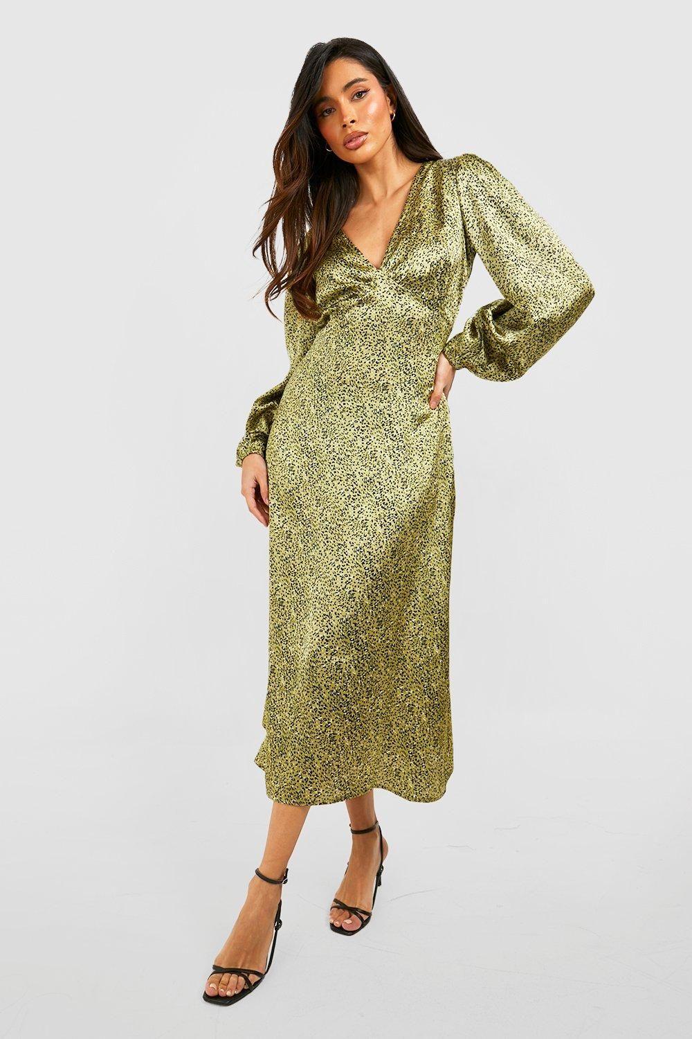 Animal V Neck Midaxi Dress by BOOHOO