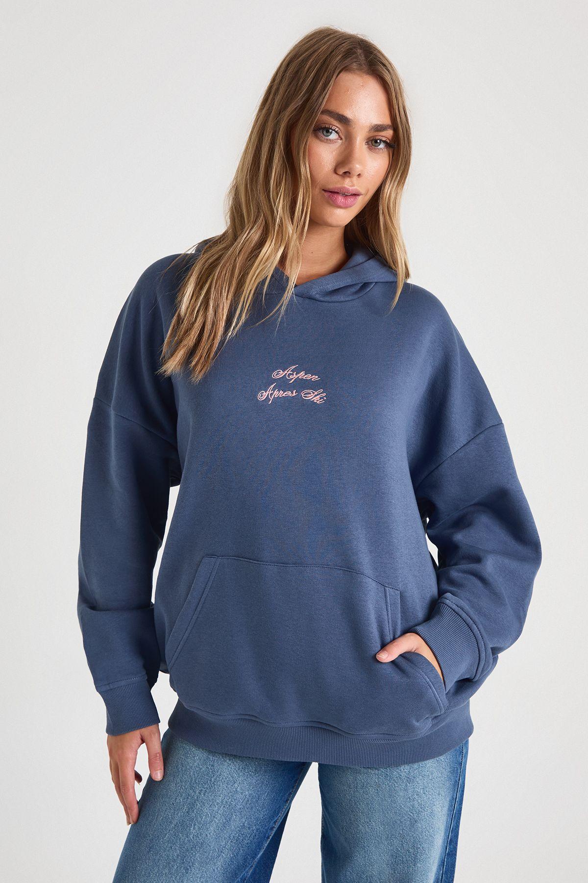 Apres Ski Embroidered Overszied Hoodie by BOOHOO