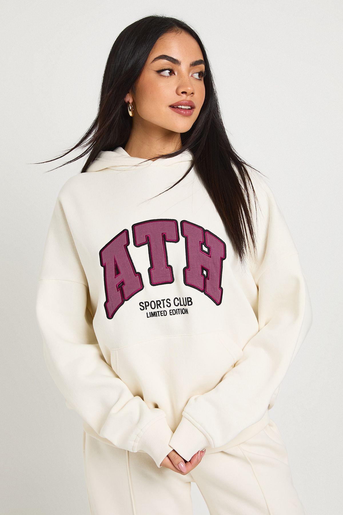 Ath Applique Oversized Hoodie by BOOHOO
