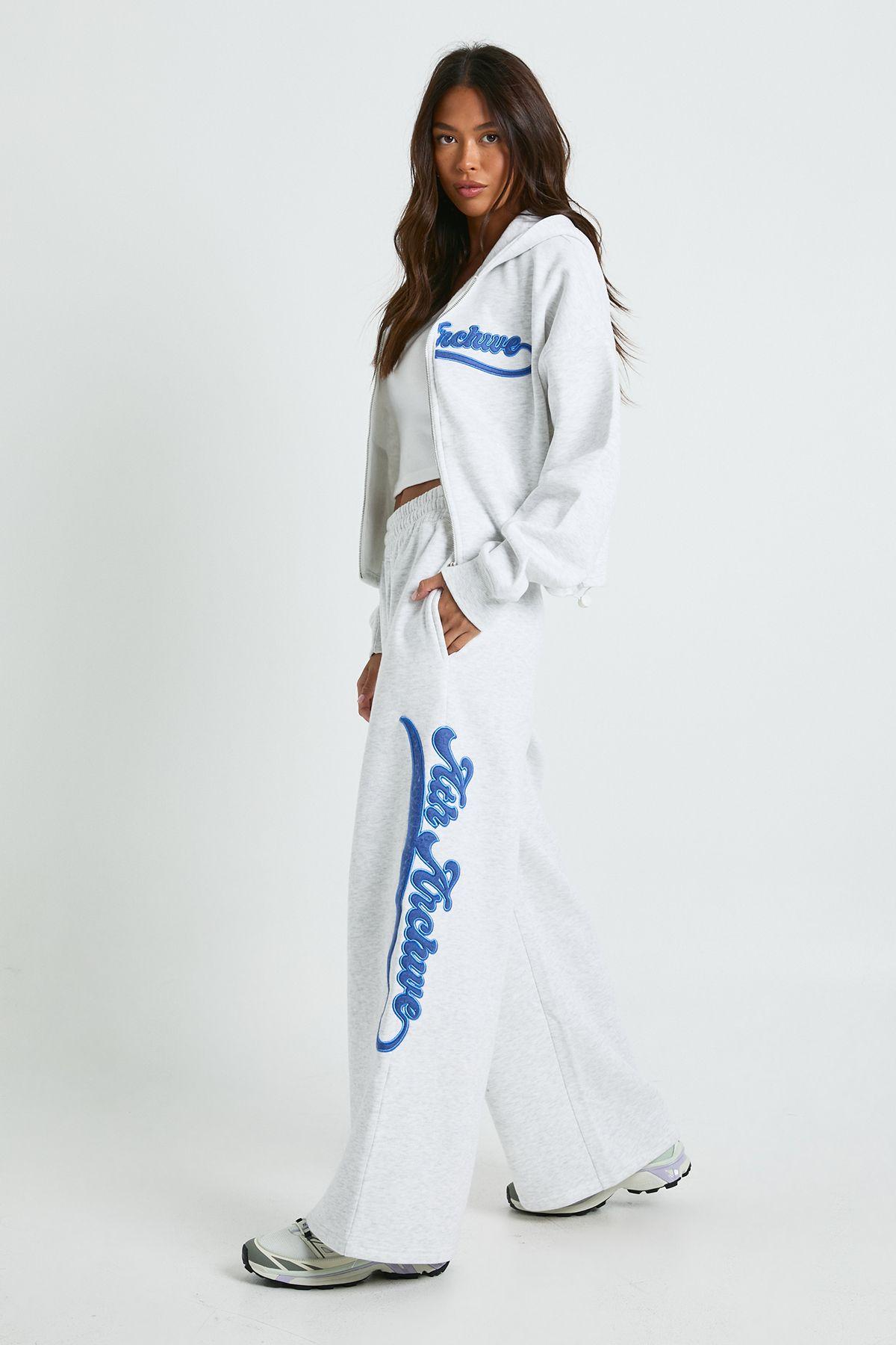 Ath Archive Self Fabric Applique Straight Leg Jogger by BOOHOO