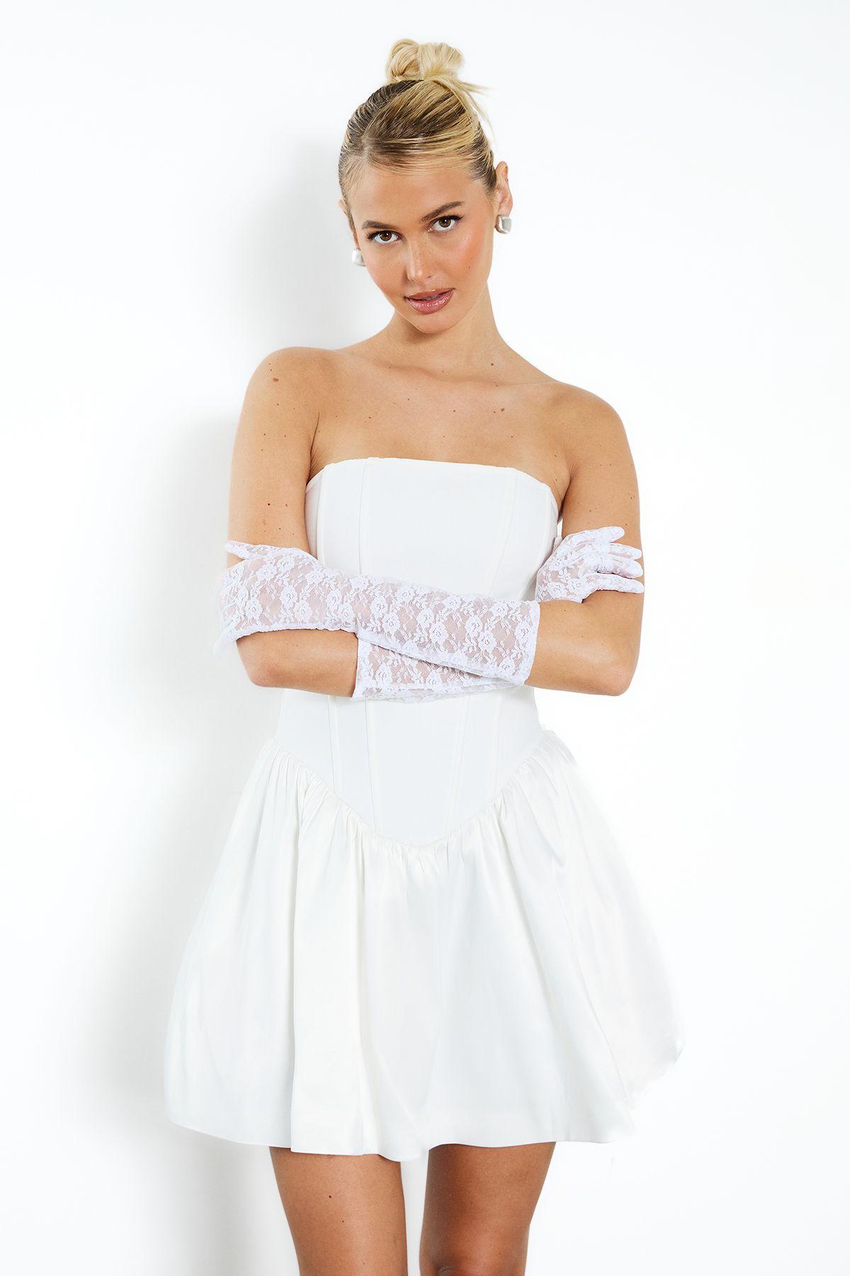 Bandage Corset Mini Skater Dress by BOOHOO