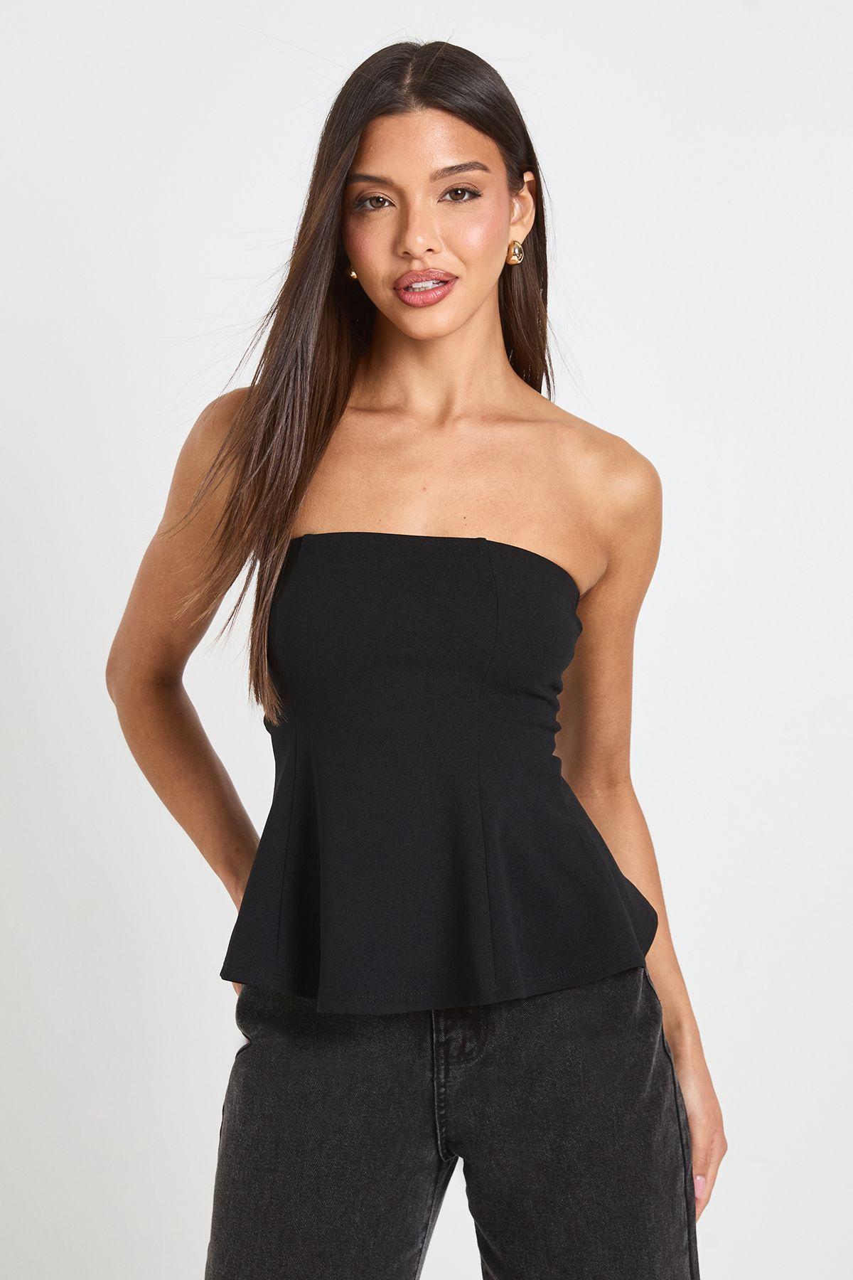 Bandeau Peplum Top by BOOHOO