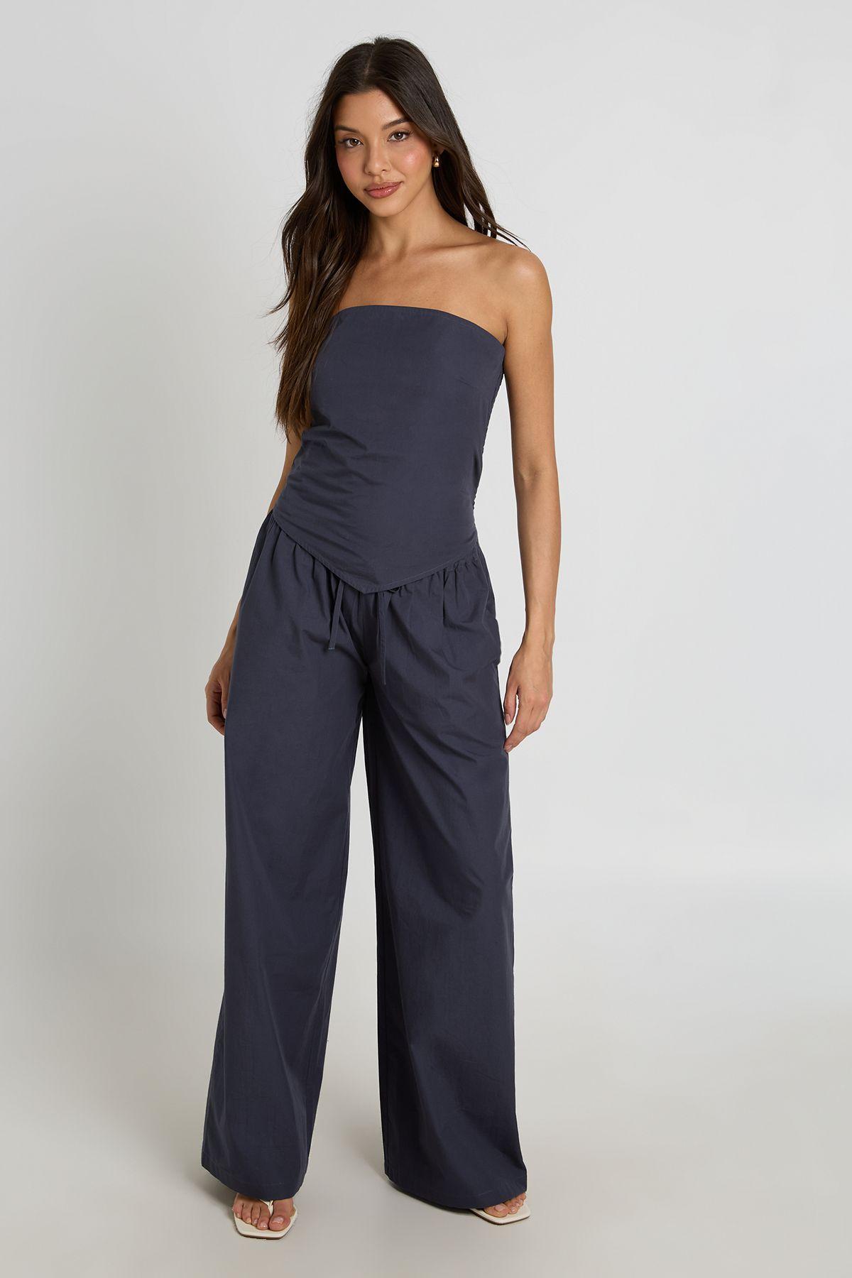 Bandeau Scarf Top & Wide Leg Trouser Co-ord by BOOHOO