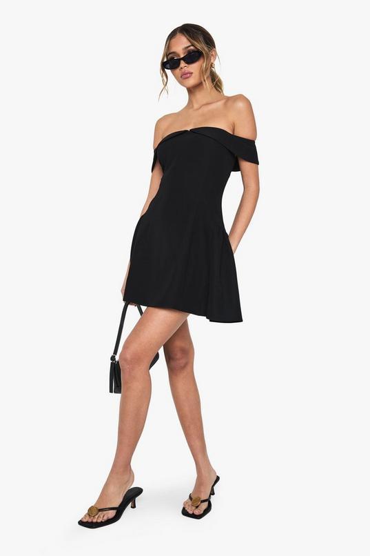 Bardot Structured Skater Dress by BOOHOO