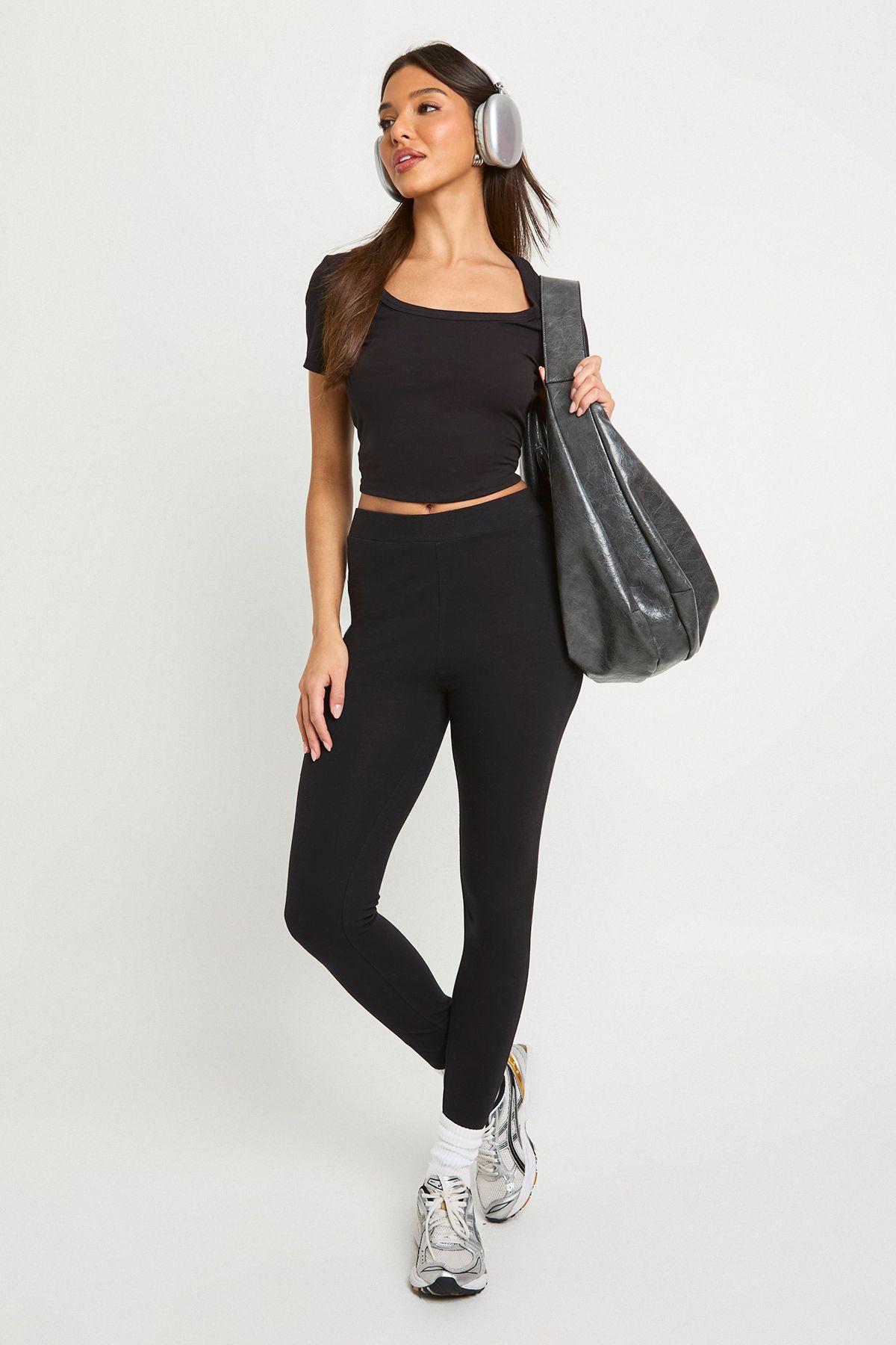 Basic High Waist Legging by BOOHOO