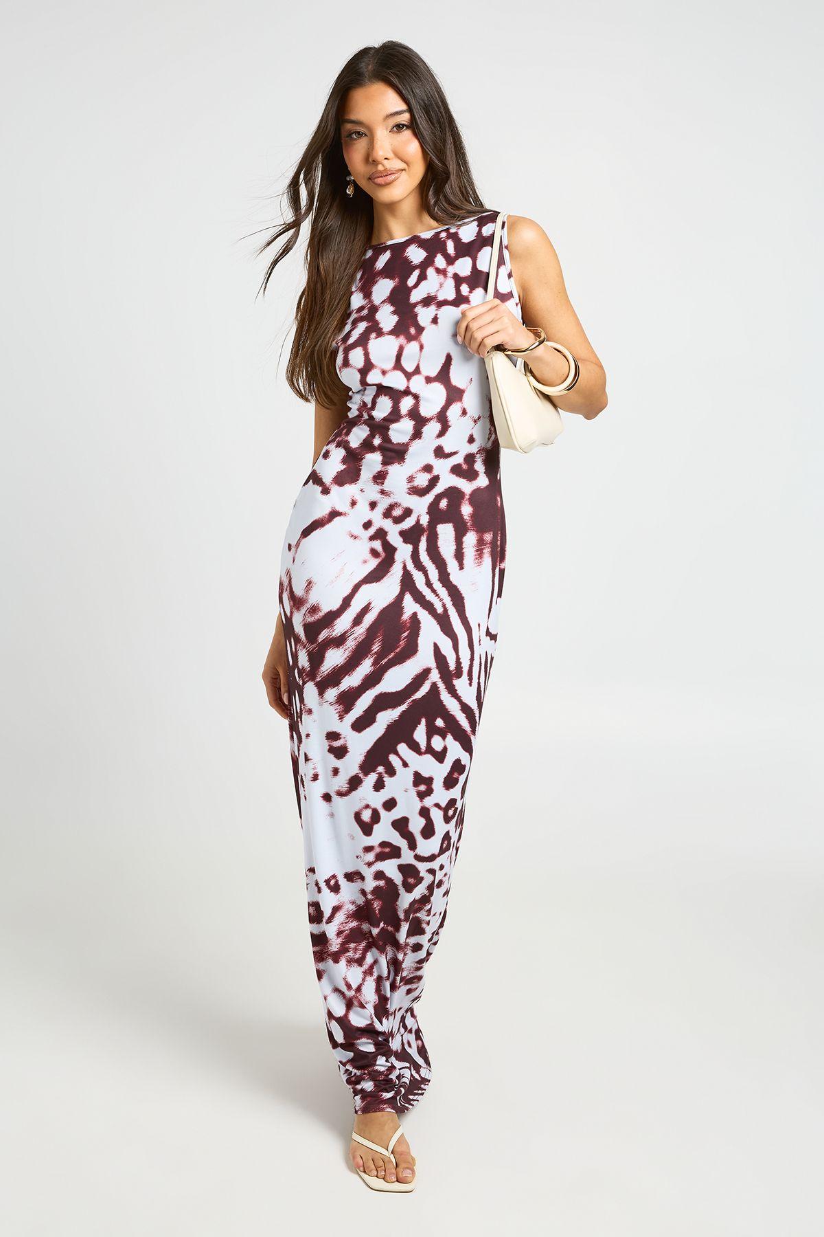 Basic Slash Neck Super Soft Maxi Dress by BOOHOO