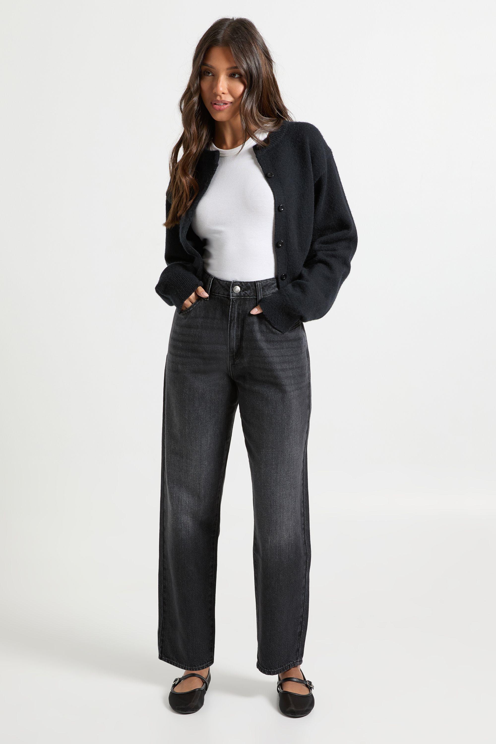 Basics High Waist Mom Jean by BOOHOO Basics High Waist Mom Jean by BOOHOO