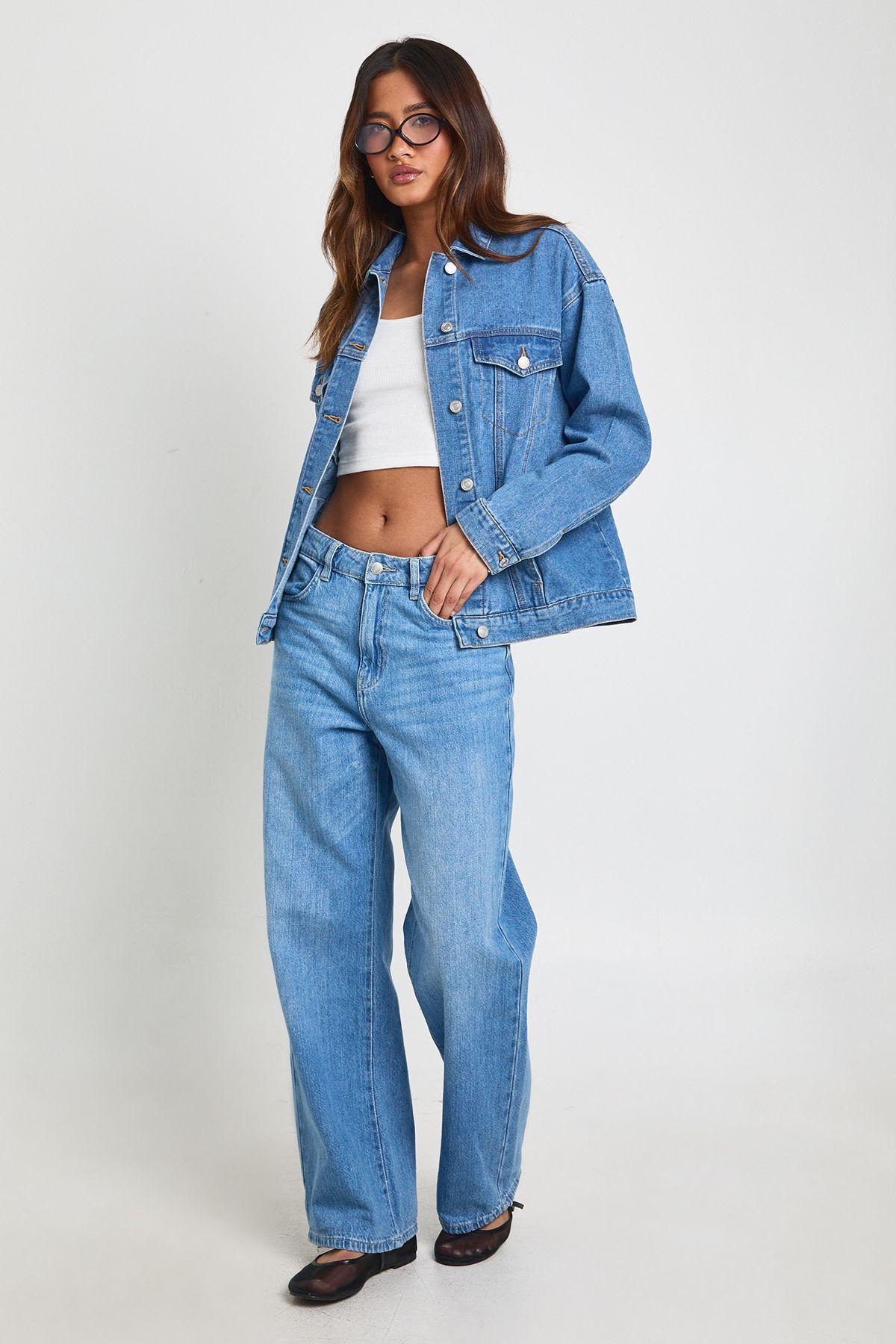 Basics High Waist Straight Leg Jean by BOOHOO