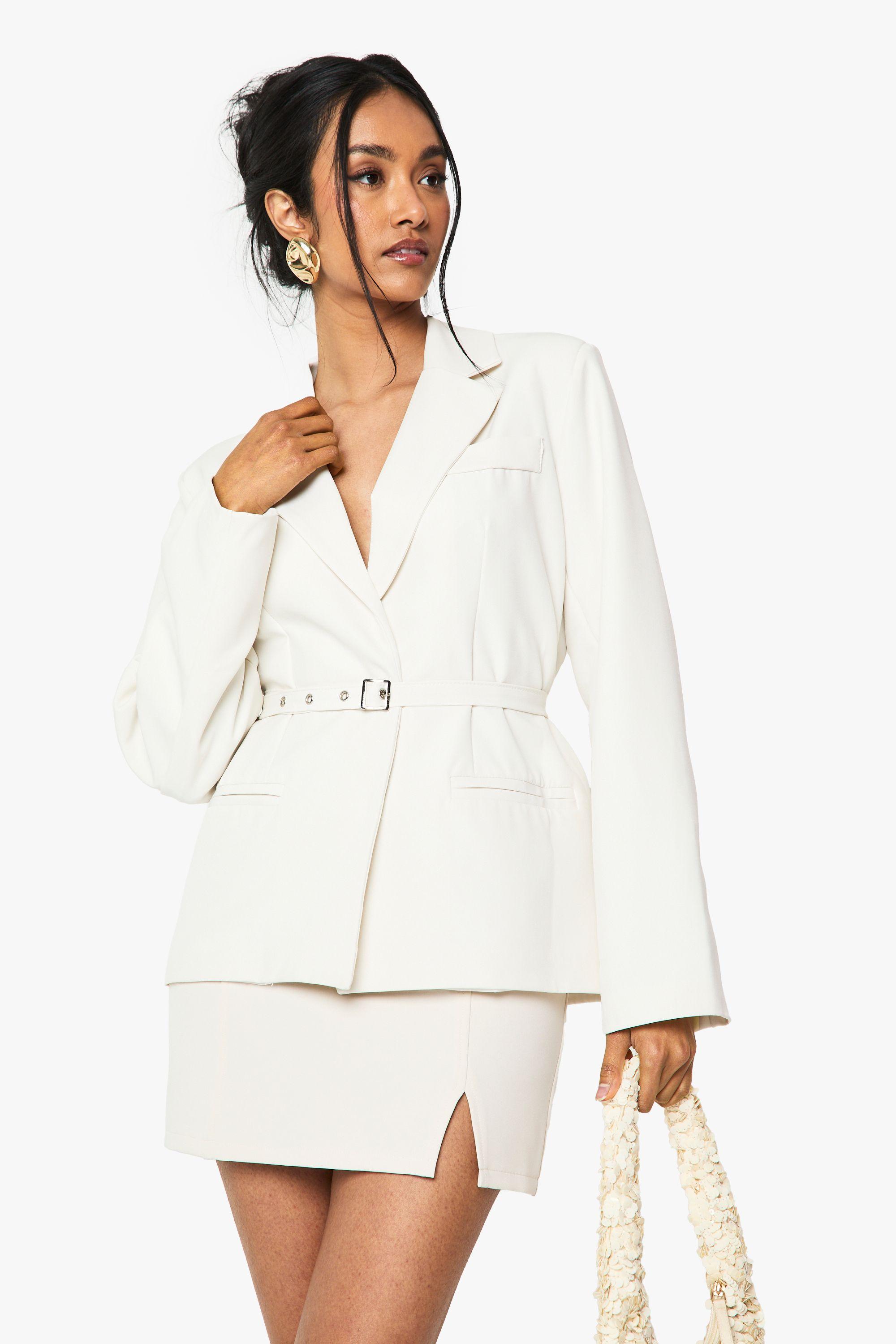 Belted Relaxed Fit Blazer by BOOHOO