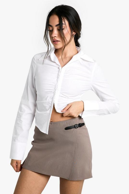 Bengaline Buckle Detail Mini Skort by BOOHOO