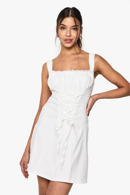 Bengaline Milkmaid Mini Dress by BOOHOO