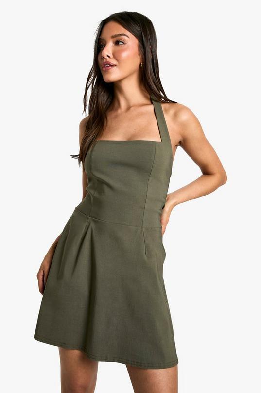 Bengaline Square Neck Skater Dress by BOOHOO
