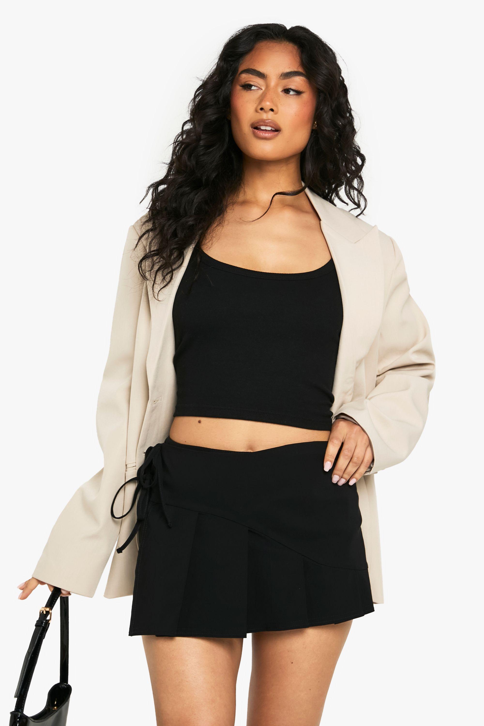 Bengaline Wrap Tie Side Skort by BOOHOO