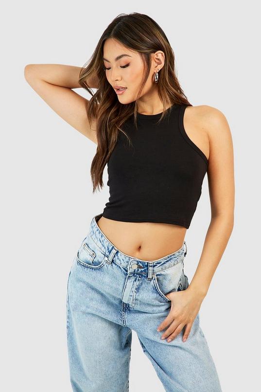 Blackwhite High Neck Racer Back Vest Two Pack by BOOHOO