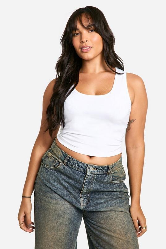 Boohoo Basics Plus Cotton Wide Strap Full Length Vest by BOOHOO